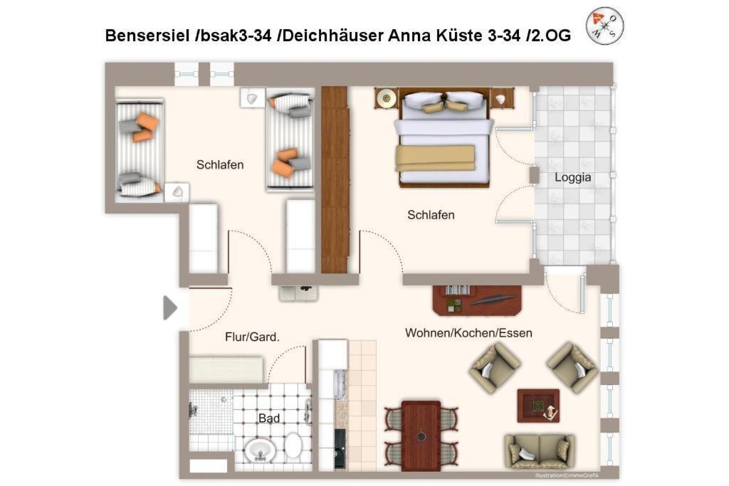 Ferienwohnung Deichhäuser Anna Küste Deichhäuser Anna Küste 3-34 Bensersiel Exterior foto